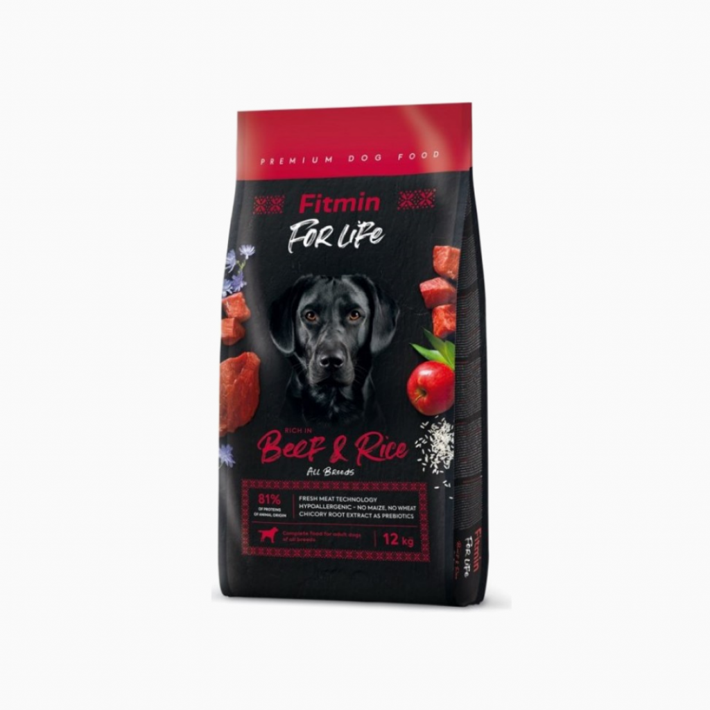 NEW Fitmin dog For Life Beef & Rice - 12 kg